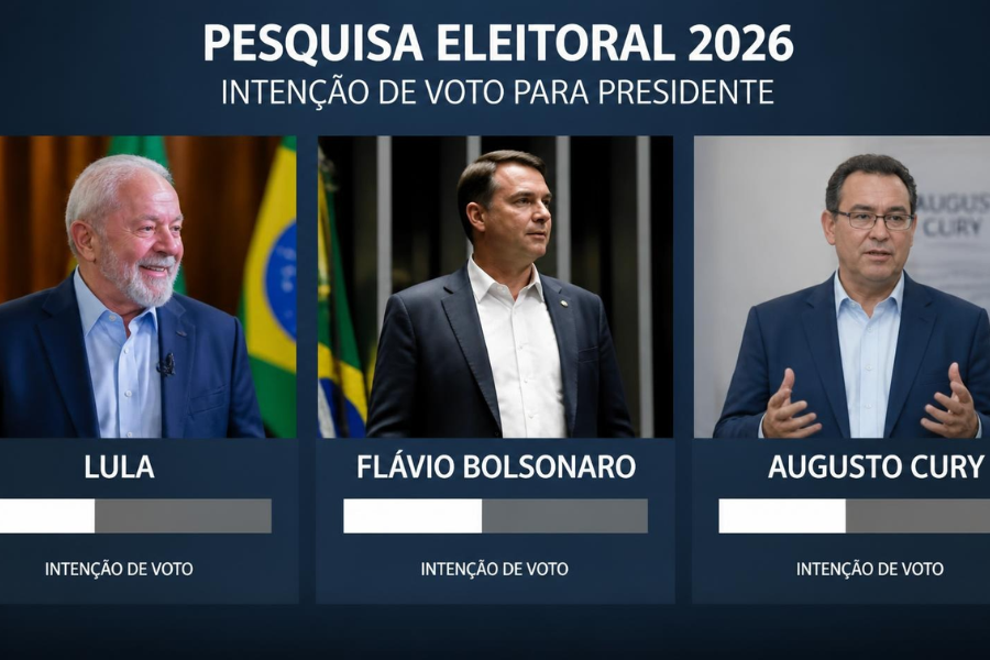 Quaest Aponta Lula com 37%, Flávio Bolsonaro com 30% e Cury com 10%